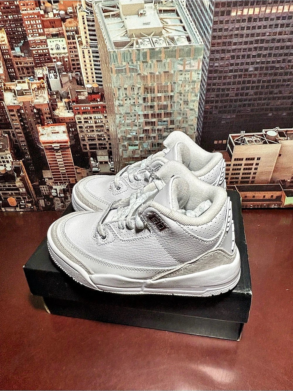Jordan 3 Retro (PS) ) White & Silver US 10.5C